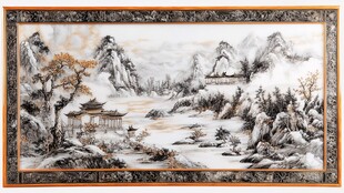 中式山水墨韵古典画作