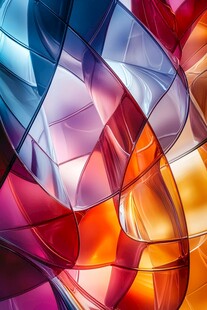 绚丽多彩几何抽象流体图案