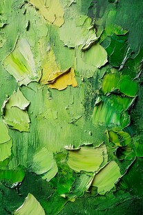 翠绿笔触下的艺术纹理