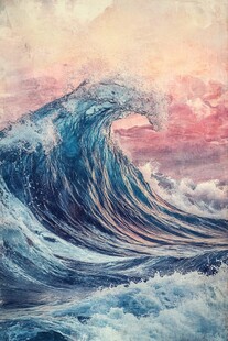 海浪汹涌的梦幻海洋景象