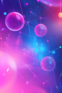 梦幻炫彩气泡科技背景图