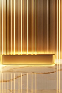金色简约展示台背景空间