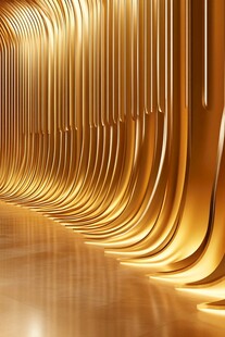 金色流线型空间艺术场景