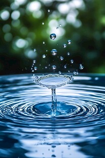 水滴入水的美妙瞬间