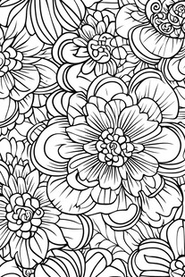 黑白花卉图案背景图