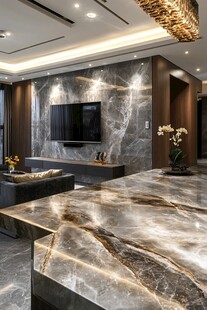 现代奢华大理石客厅空间