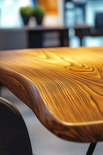 独特木纹的精致办公桌面
