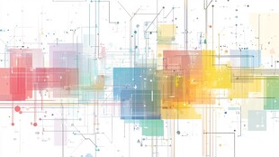 科技感多彩几何线条背景图