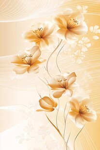 金色花卉插画 优雅浪漫风