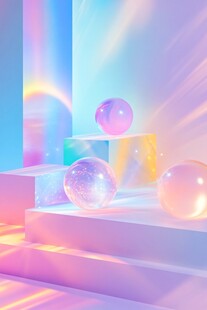 梦幻炫彩的立体空间球体