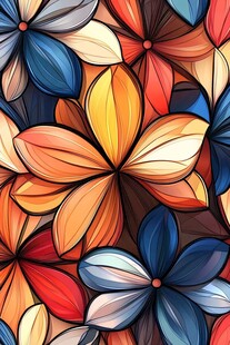 多彩绚丽花卉无缝图案