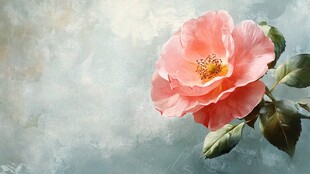 粉色娇艳月季花特写