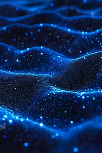 蓝色粒子流动抽象背景图