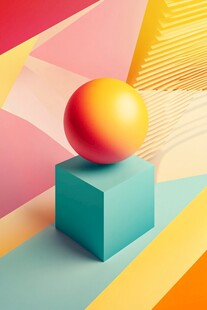 多彩立体几何图形组合