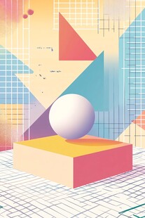 几何风格立体圆球场景图