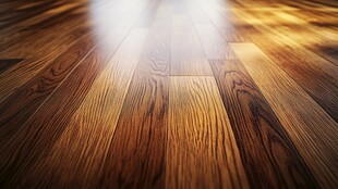 温暖阳光洒在木质地板上