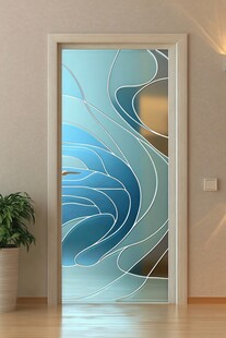 艺术玻璃门 简约家居新选择