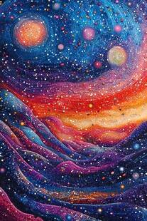 梦幻星空下的奇幻宇宙景观