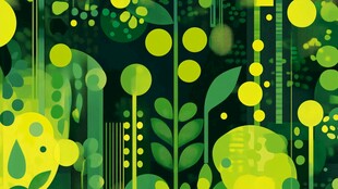 清新绿植抽象艺术背景图