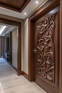 奢华雕花木门尽显高雅格调
