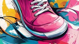 潮流粉鞋的绚丽艺术呈现