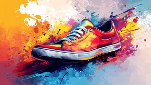 多彩涂鸦风时尚运动鞋