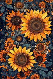 向日葵花卉图案背景设计