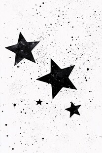黑白星星泼墨艺术图案