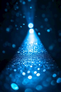 梦幻蓝光闪耀粒子背景