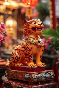 中式传统虎形摆件