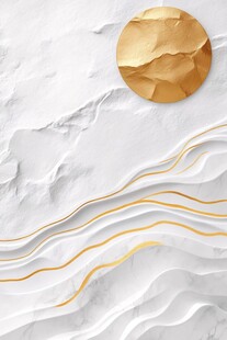 金白山水抽象艺术纹理图