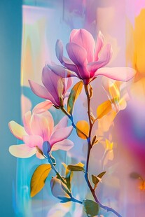 梦幻绽放的柔美玉兰花