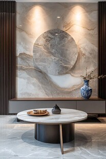 现代轻奢风客厅背景墙装饰