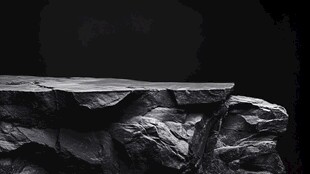 悬崖岩石 黑白极简场景