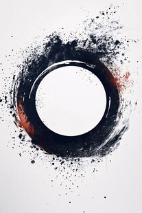 墨韵圆环抽象艺术背景图