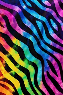 彩色波浪条纹绚丽图案