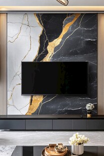 奢华大理石电视背景墙设计