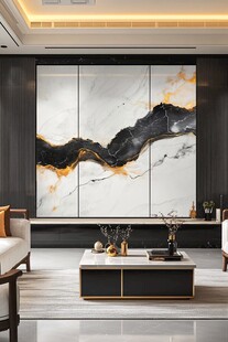 现代客厅大理石艺术背景墙