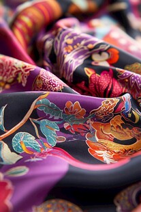 绚丽多彩的传统花纹丝巾