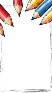 彩色铅笔勾勒的空白画布