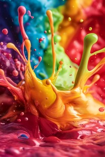 彩色颜料激情飞溅瞬间