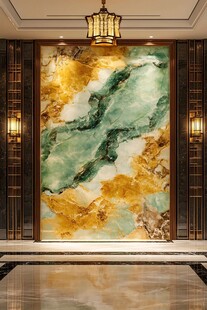 奢华玉石玄关背景墙装饰