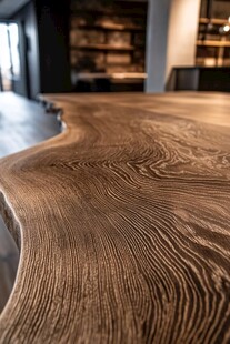 自然纹理的独特实木桌面
