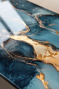蓝金流动纹理的精美桌面