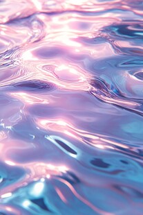 梦幻炫彩的波光水面