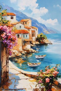 海滨小镇的诗意风光