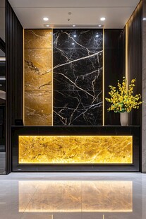 奢华大理石前台接待区