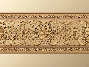 金色雕花装饰条图案设计