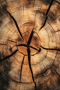 树桩年轮特写