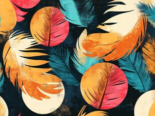 多彩羽毛图案装饰背景